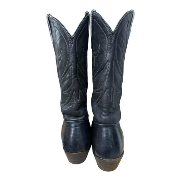 Vintage Stewart Boot Co Black Leather Western Cowboy Boot Men size 8.5 D - Picture 6 of 11